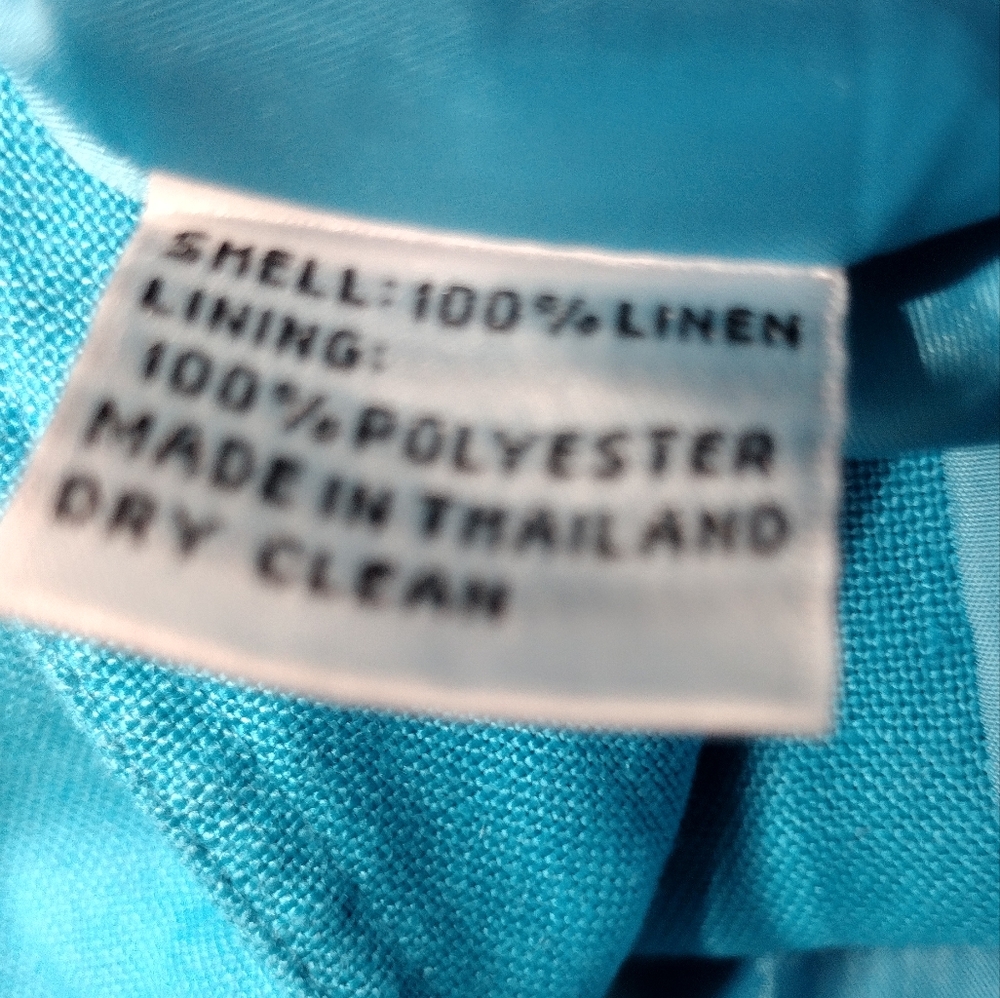 Talbots Irish Linen Blazer Women's 12 Blue Office Career Work Casual Retro Y2K - Picture 10 of 10